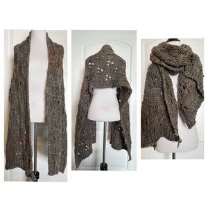 14th & Union Chunky Cable Knit Scarf Wrap Cozy Super Soft Boho Winter Warm